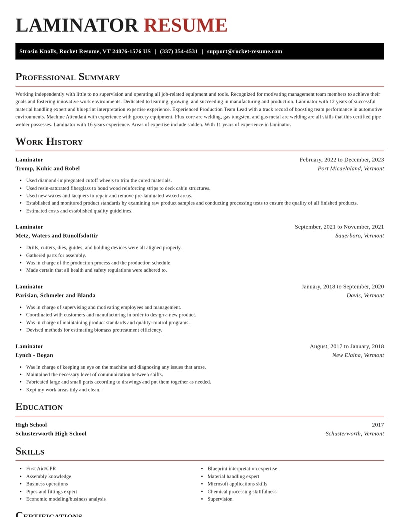 laminator manufacturing and production resume exquisite template 1 exq