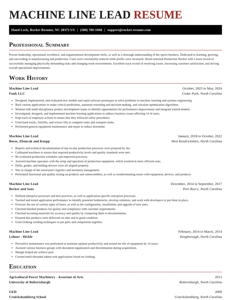 machine line lead manufacturing and production resume exquisite template 2 exq