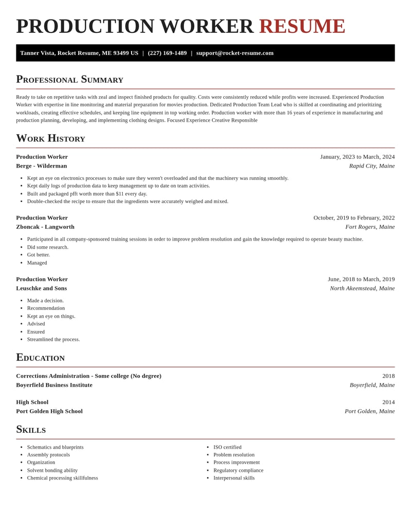 production worker manufacturing and production resume exquisite template 0 exq