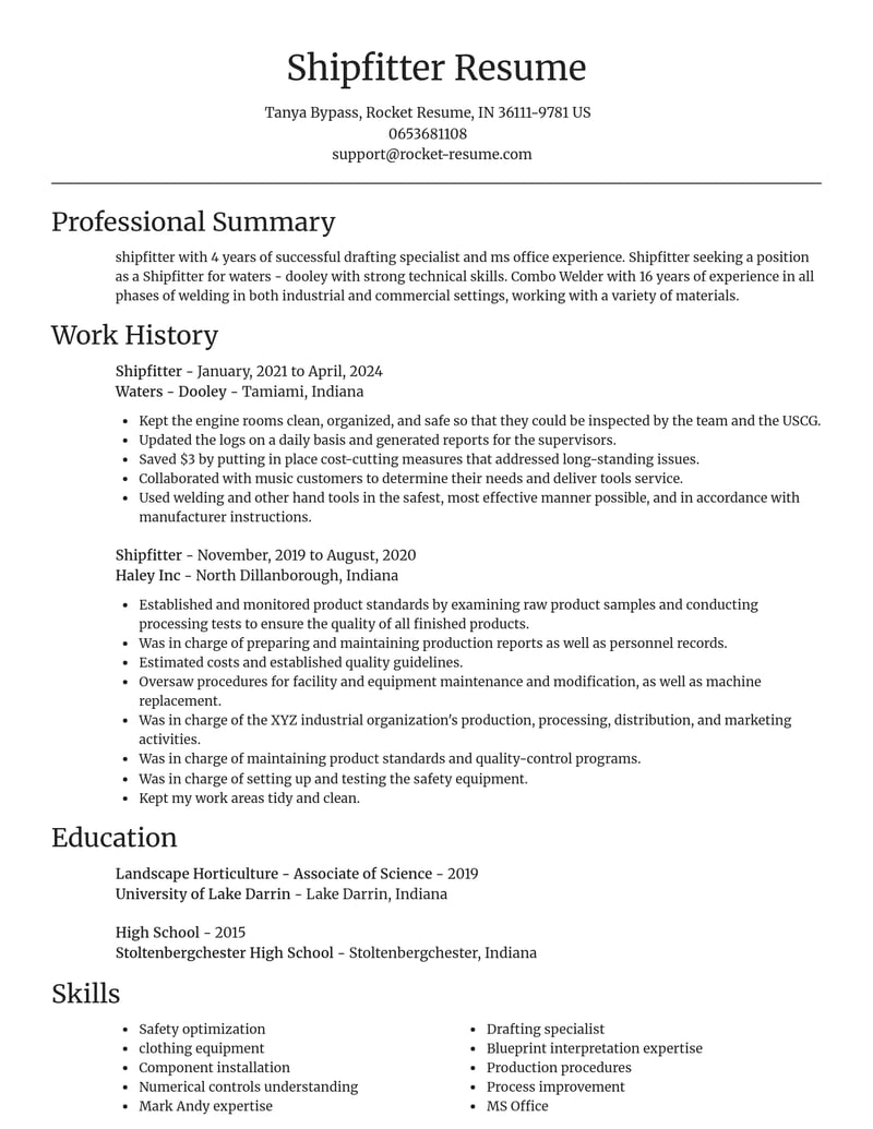 shipfitter manufacturing and production resume focal point template 2 foc