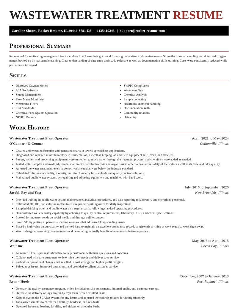 wastewater treatment plant operator manufacturing and production resume exquisite template 0 exq
