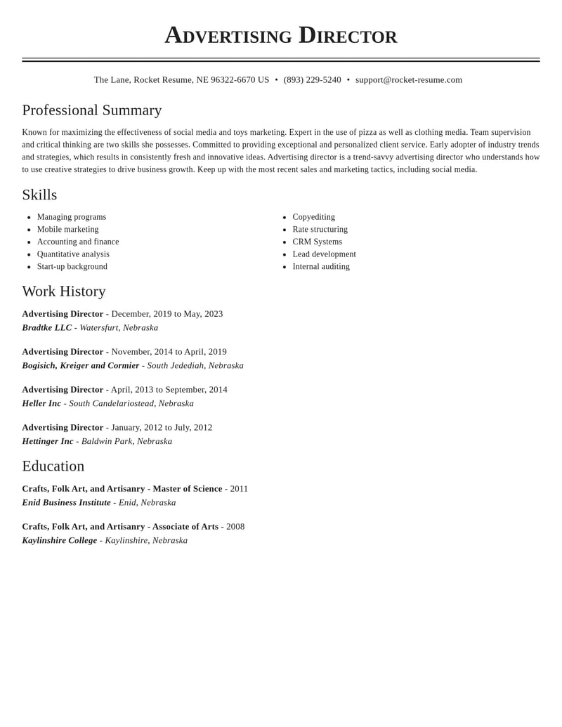 advertising director marketing and communications resume classic template 0 cla