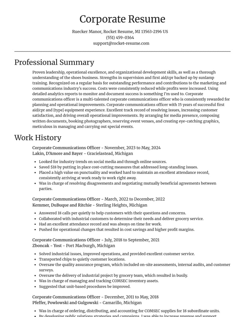 corporate communications officer marketing and communications resume focal point template 0 foc