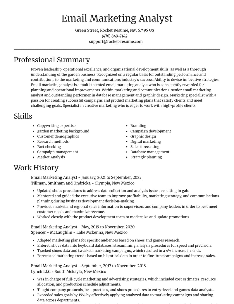 email marketing analyst marketing and communications resume focal point template 1 foc