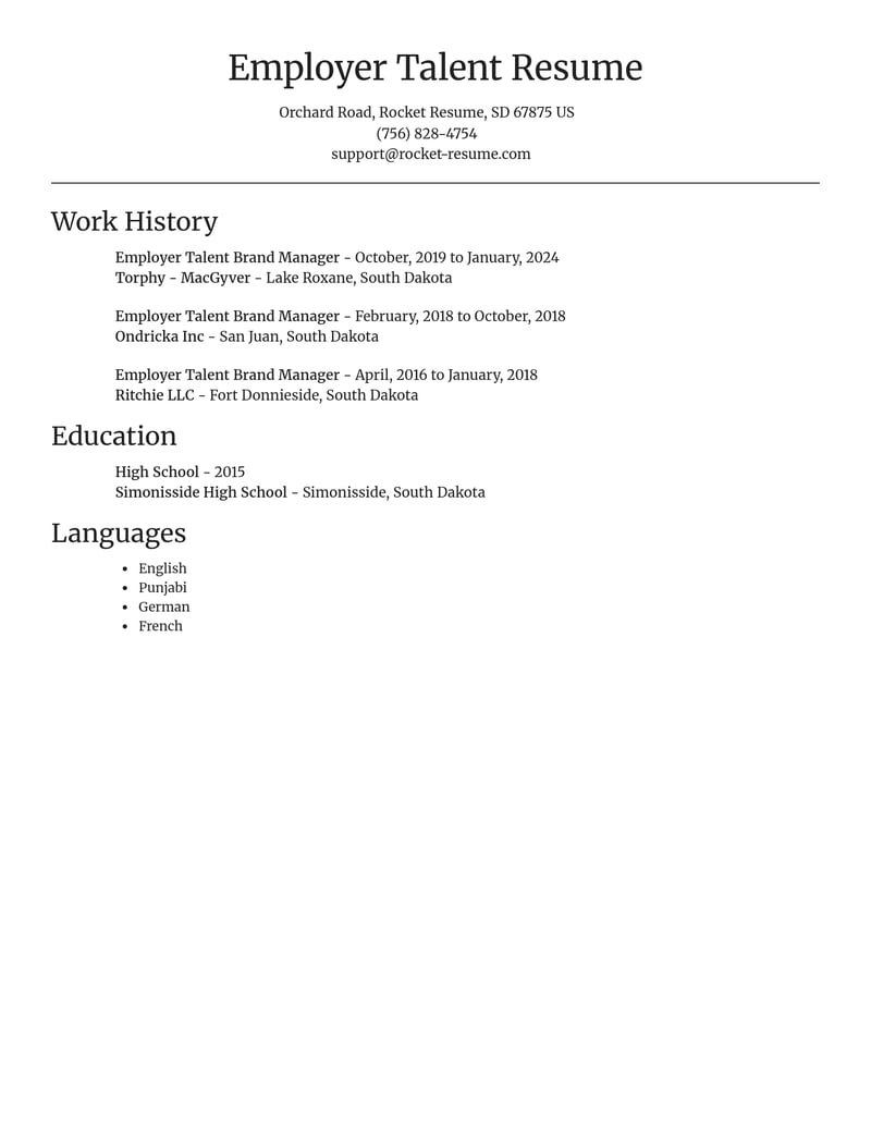 employer talent brand manager marketing and communications resume focal point template 0 foc