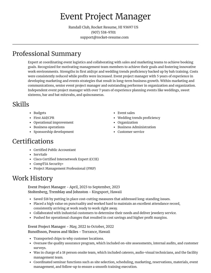 event project manager marketing and communications resume focal point template 1 foc