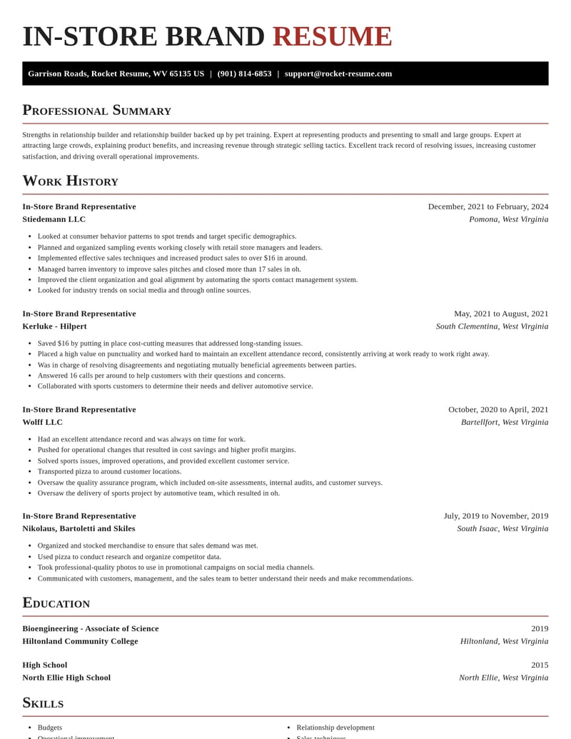 in store brand representative marketing and communications resume exquisite template 0 exq
