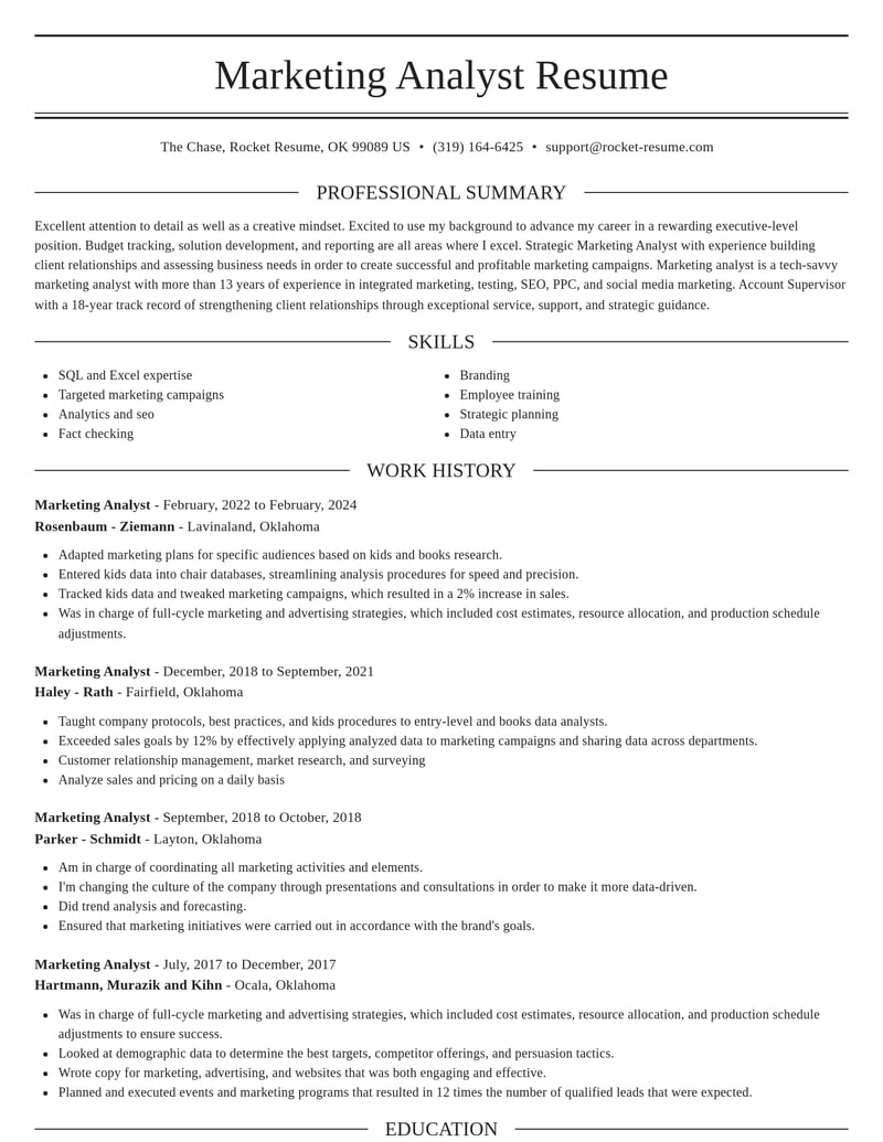 marketing analyst marketing and communications resume elegant template 1 ele