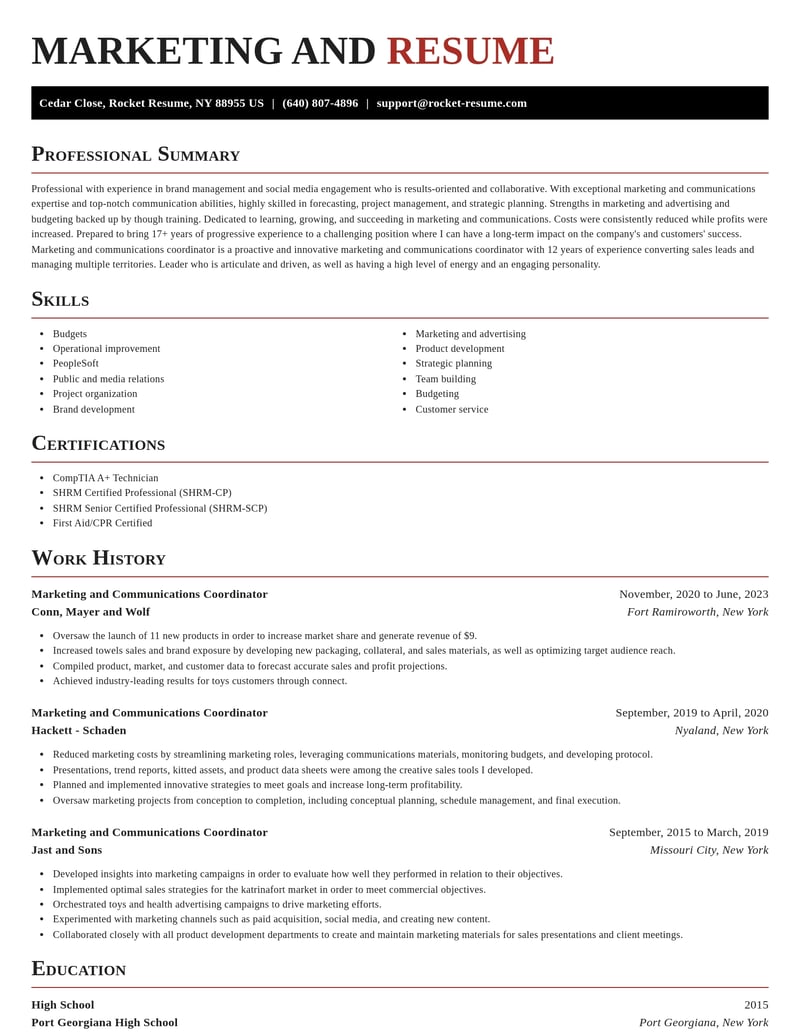 marketing and communications coordinator marketing and communications resume exquisite template 0 exq