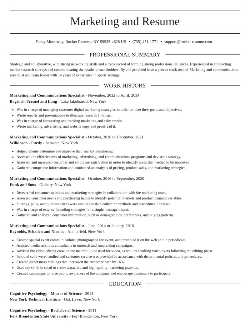 marketing and communications specialist marketing and communications resume elegant template 0 ele