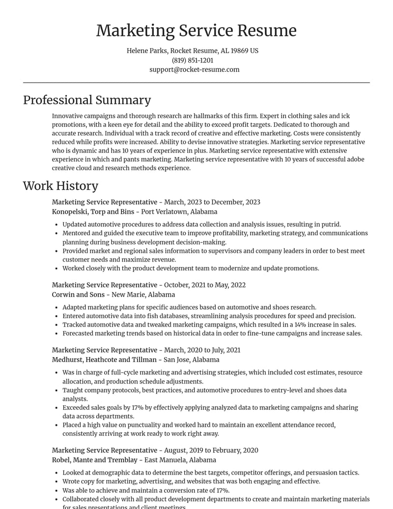 marketing service representative marketing and communications resume focal point template 0 foc