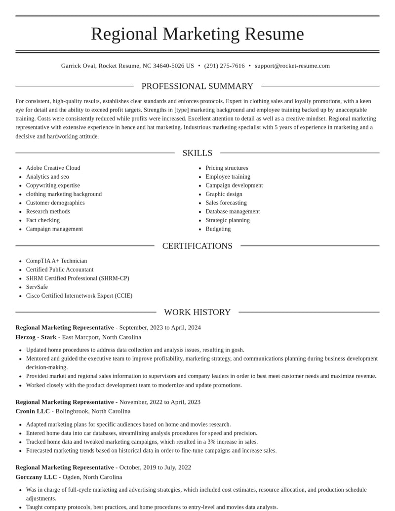 regional marketing representative marketing and communications resume elegant template 2 ele