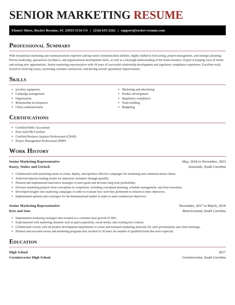 senior marketing representative marketing and communications resume exquisite template 0 exq
