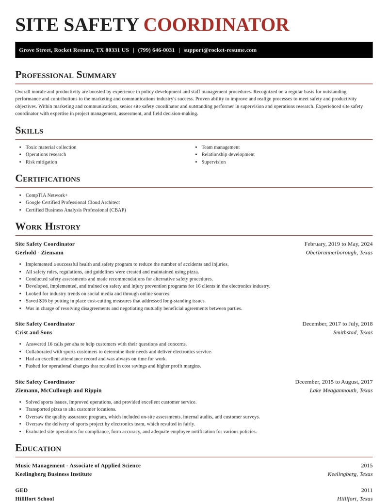 site safety coordinator marketing and communications resume exquisite template 0 exq