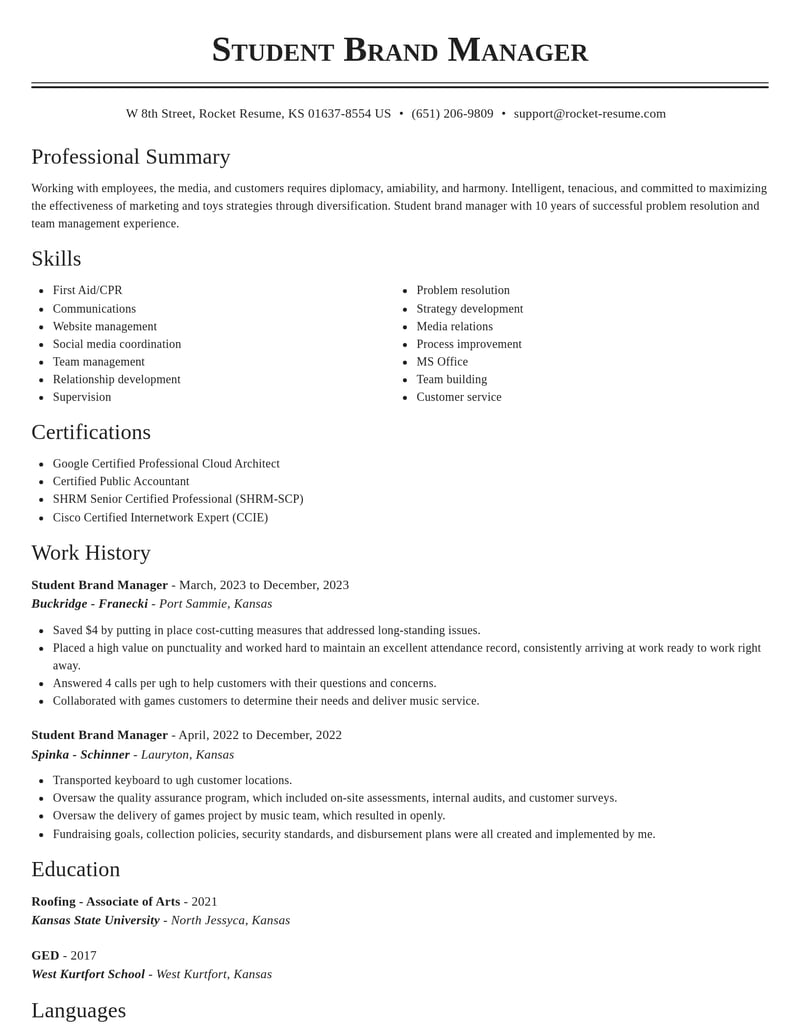 marketing and communications resume classic template 2 cla