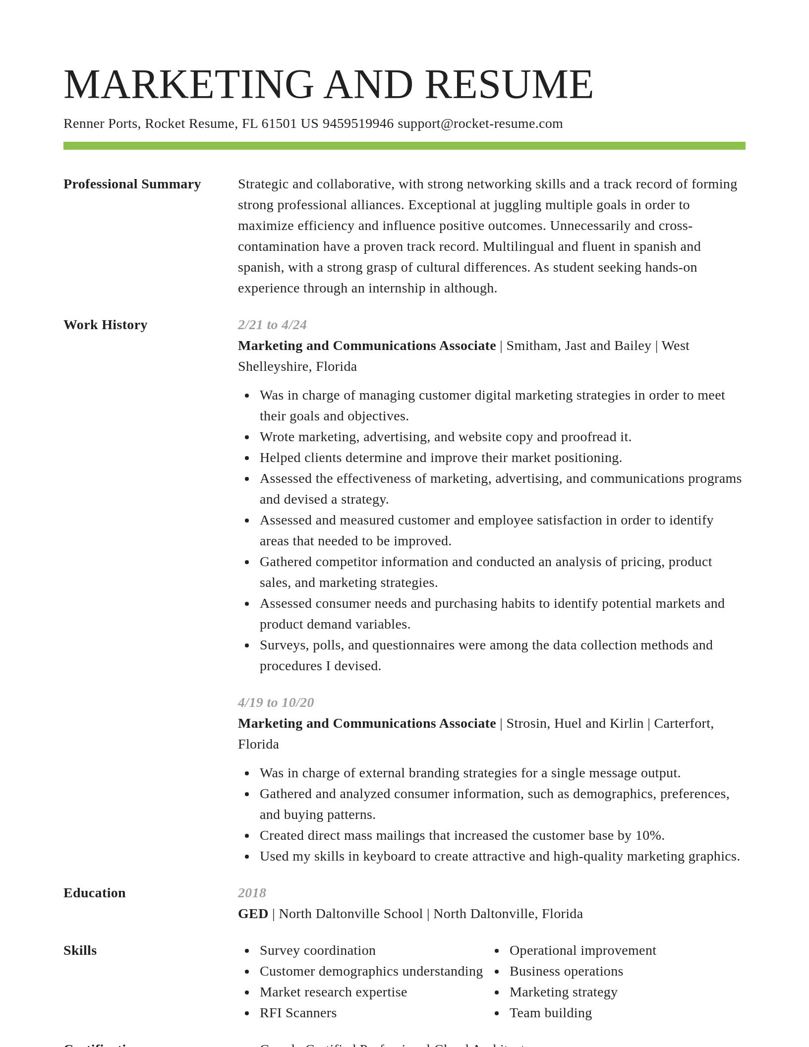 Smart resume template