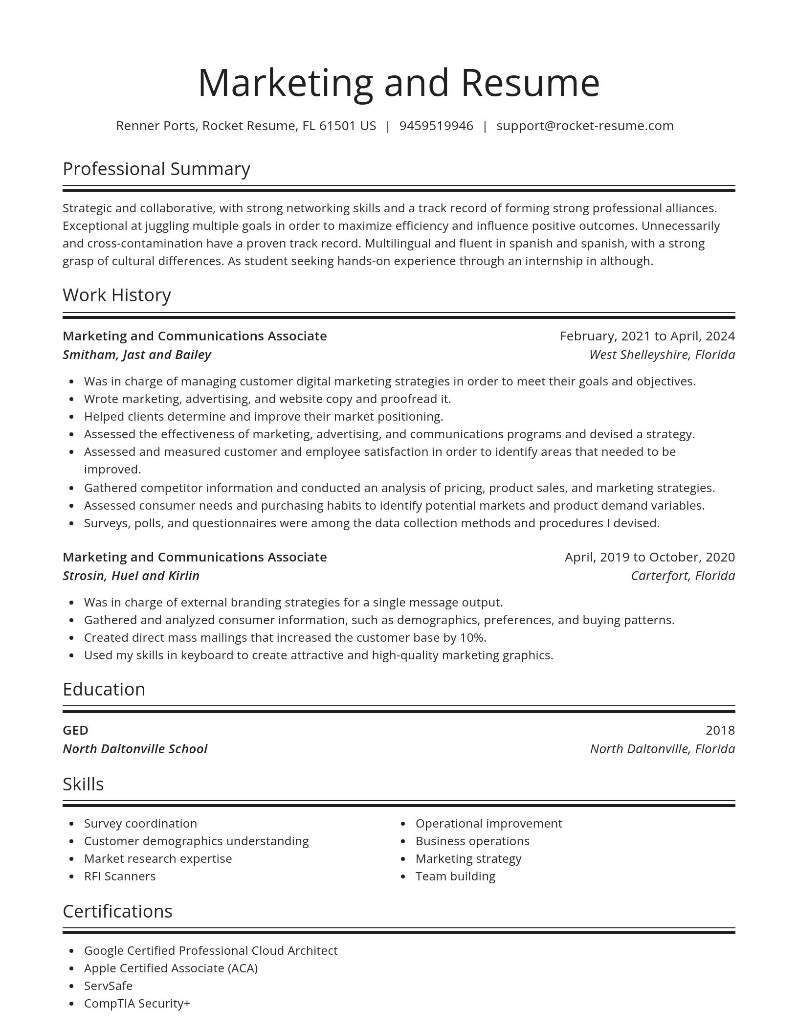 Spotlight resume template