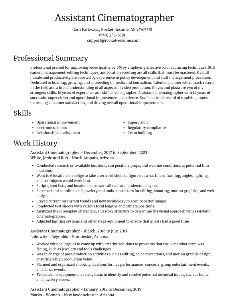 assistant cinematographer media and journalism resume focal point template 2 foc