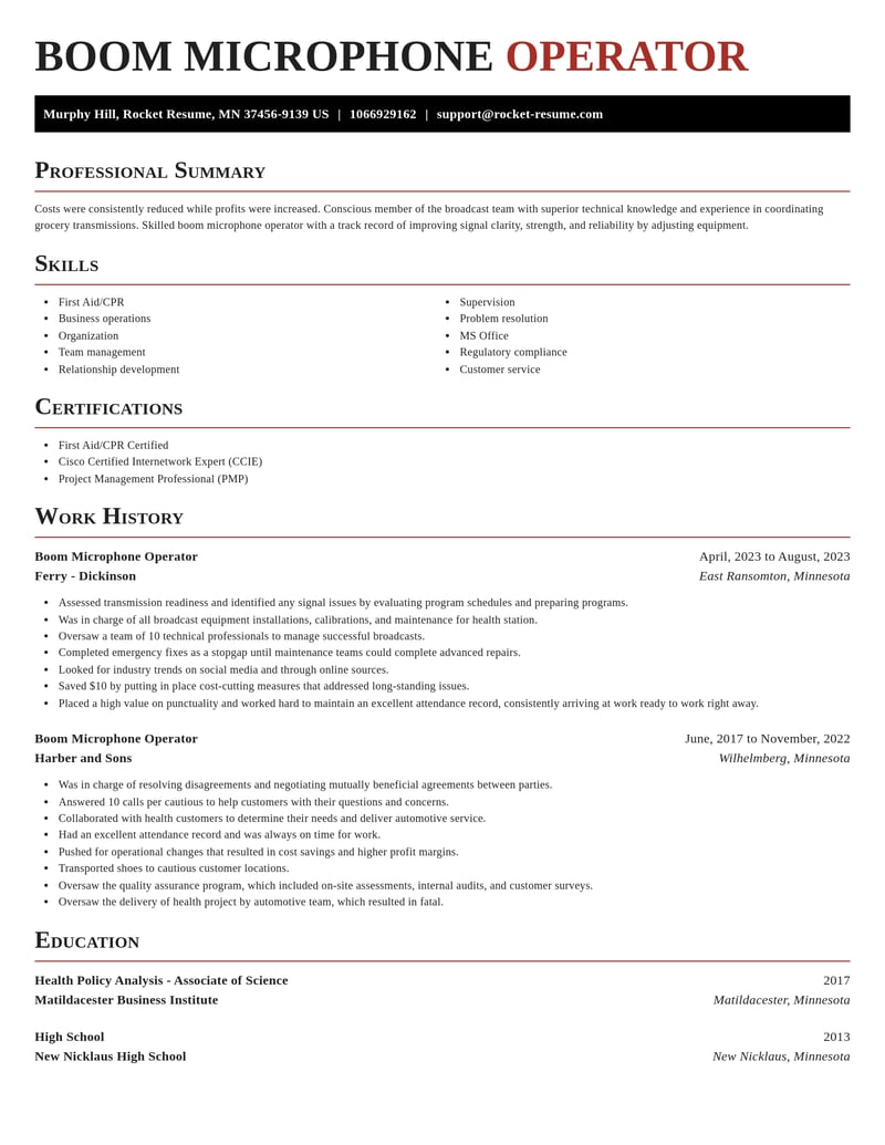 boom microphone operator media and journalism resume exquisite template 0 exq