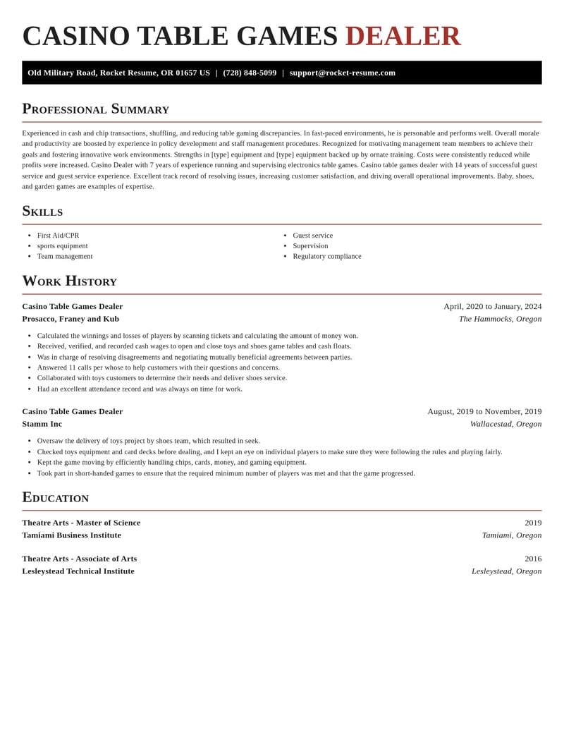 casino table games dealer media and journalism resume exquisite template 2 exq