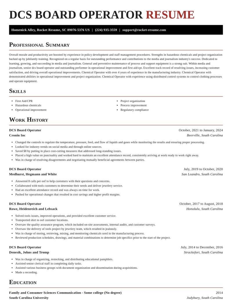 dcs board operator media and journalism resume exquisite template 1 exq