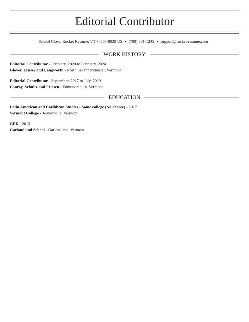 editorial contributor media and journalism resume elegant template 0 ele