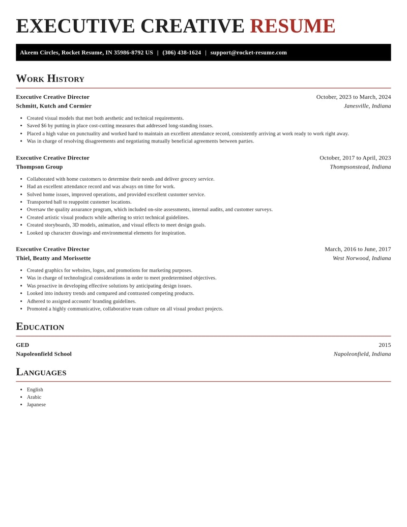 executive creative director media and journalism resume exquisite template 2 exq