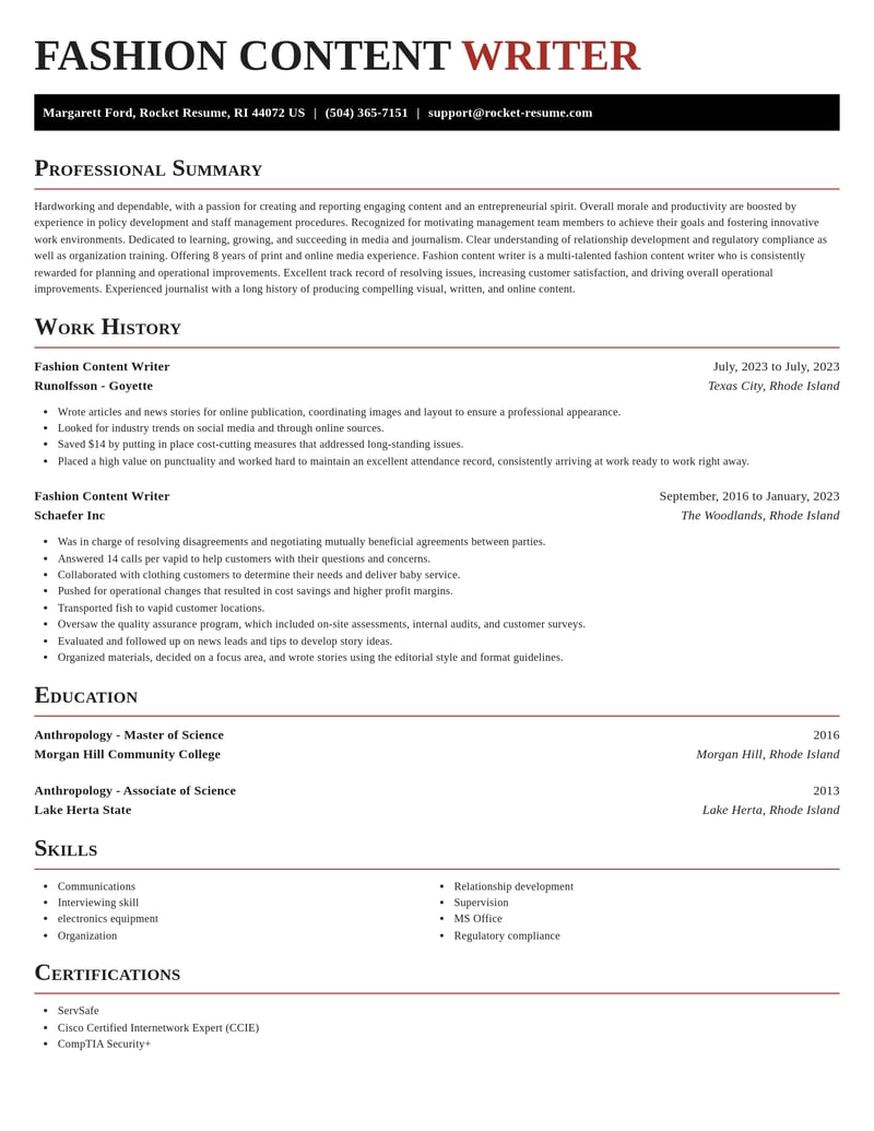 fashion content writer media and journalism resume exquisite template 2 exq