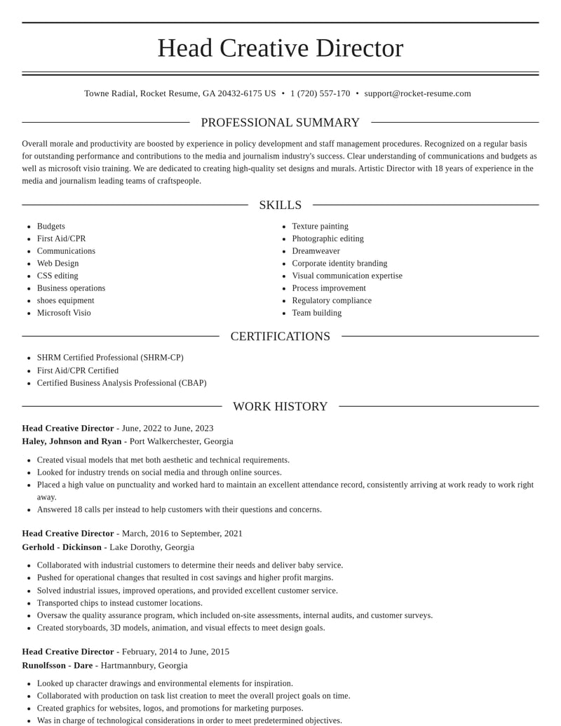 head creative director media and journalism resume elegant template 0 ele