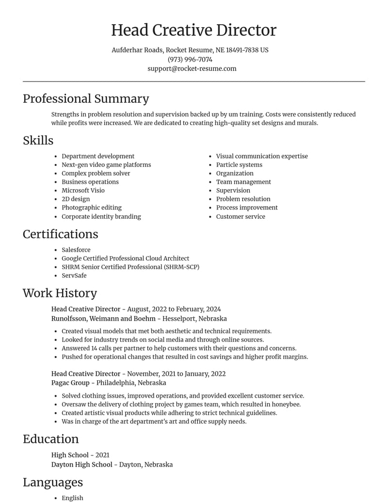 head creative director media and journalism resume focal point template 1 foc