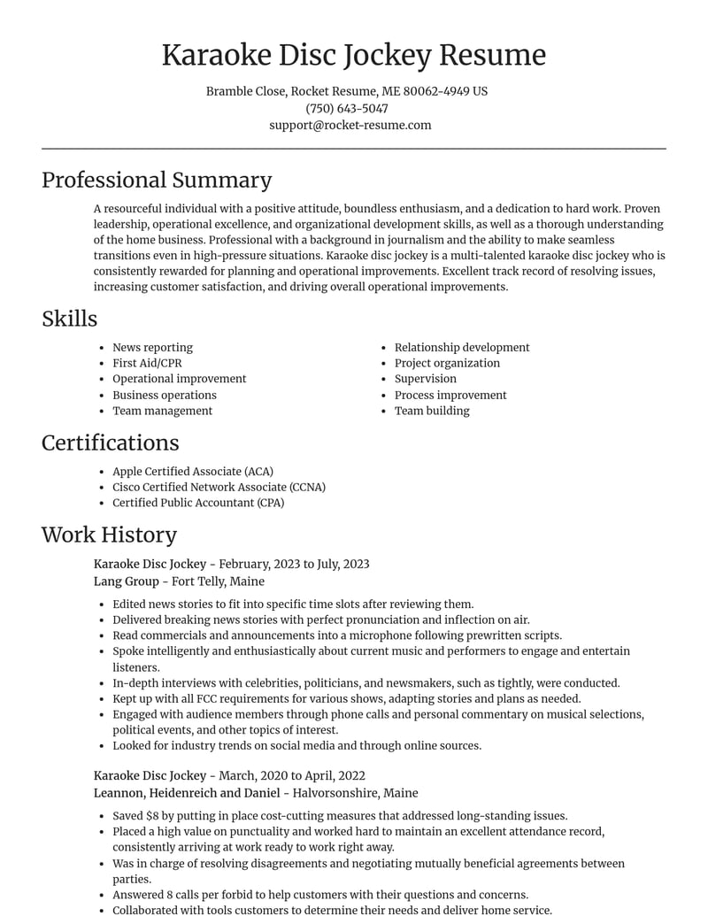 karaoke disc jockey media and journalism resume focal point template 0 foc