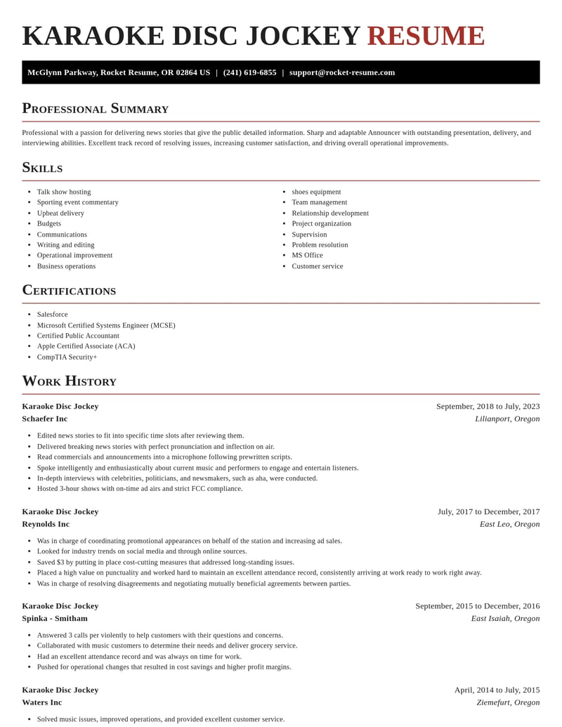 karaoke disc jockey media and journalism resume exquisite template 2 exq