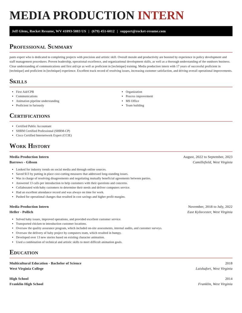 media production intern media and journalism resume exquisite template 1 exq