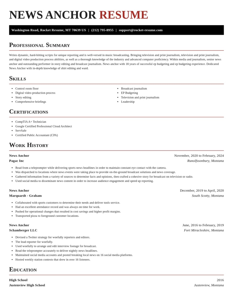 news anchor media and journalism resume exquisite template 1 exq