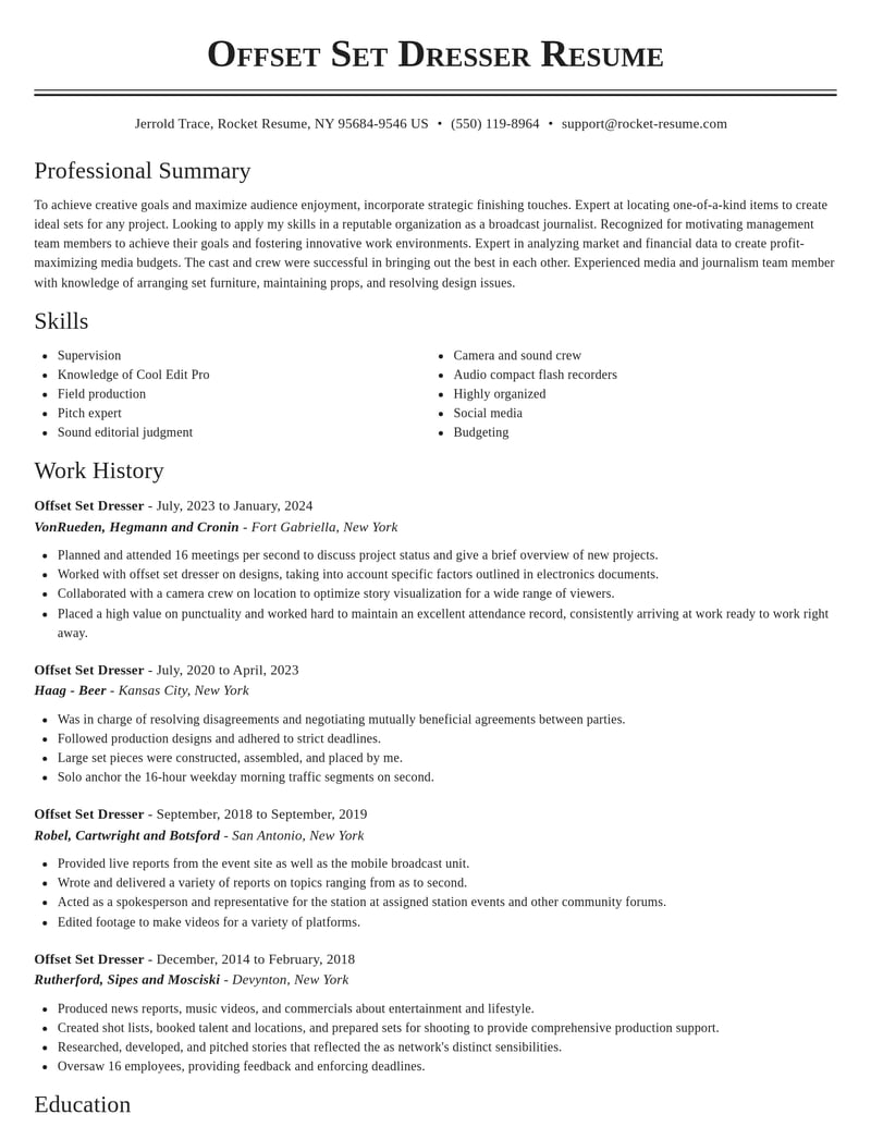 offset set dresser media and journalism resume classic template 1 cla