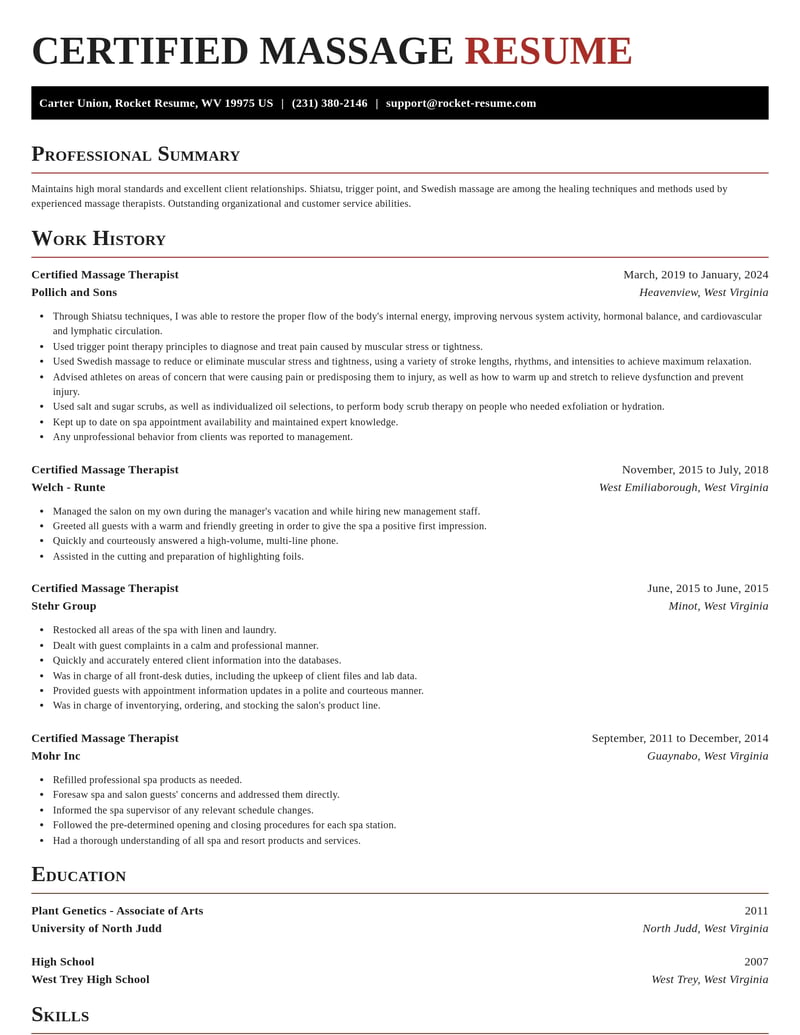 certified massage therapist mental health resume exquisite template 2 exq