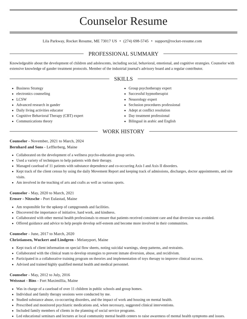 counselor mental health resume elegant template 0 ele