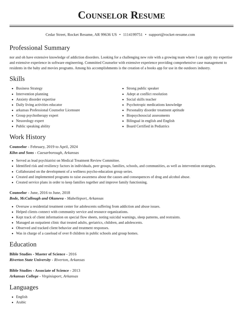 counselor mental health resume classic template 1 cla