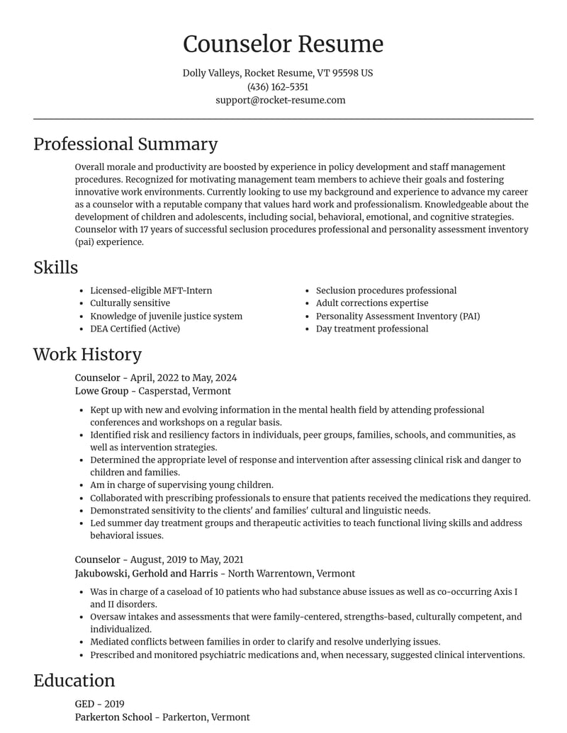 counselor mental health resume focal point template 2 foc