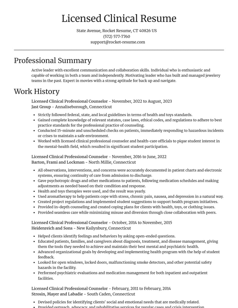 licensed clinical professional counselor mental health resume focal point template 0 foc