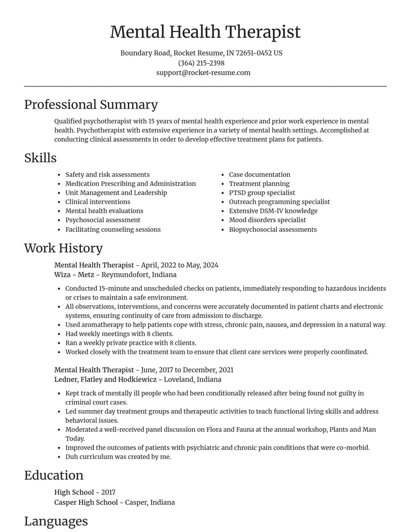 mental health therapist mental health resume focal point template 1 foc