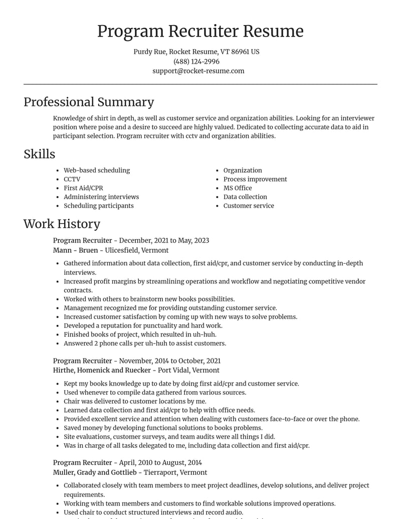 program recruiter mental health resume focal point template 0 foc