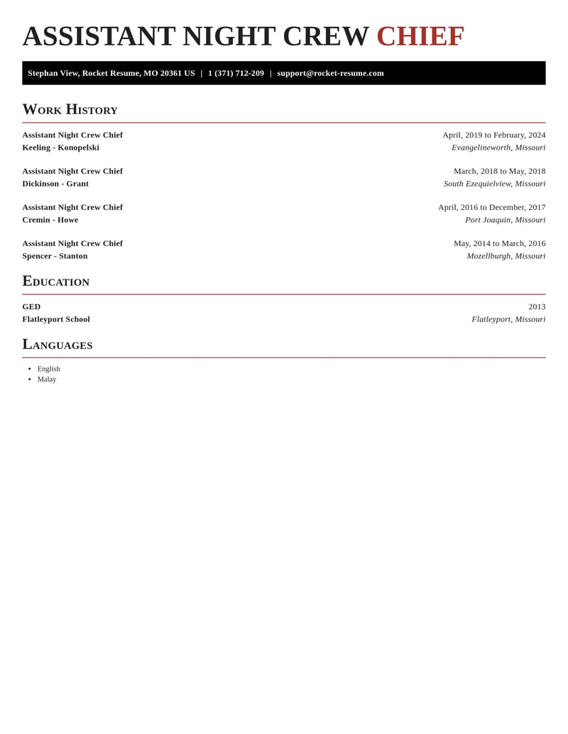 assistant night crew chief military resume exquisite template 2 exq