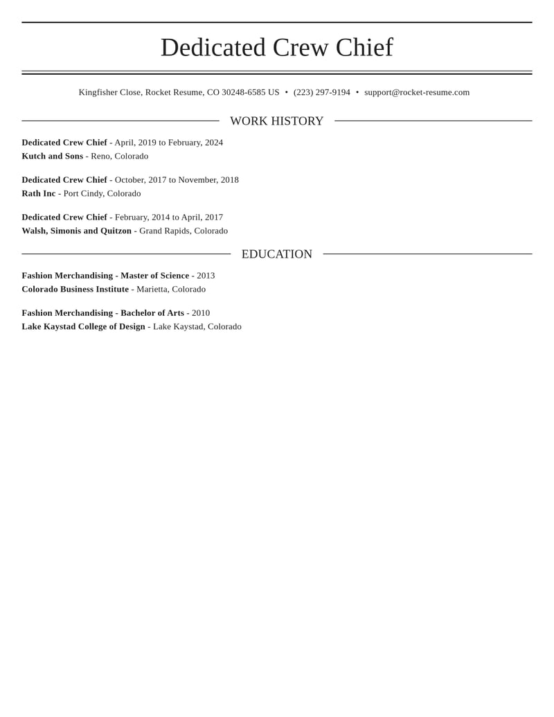 dedicated crew chief military resume elegant template 2 ele