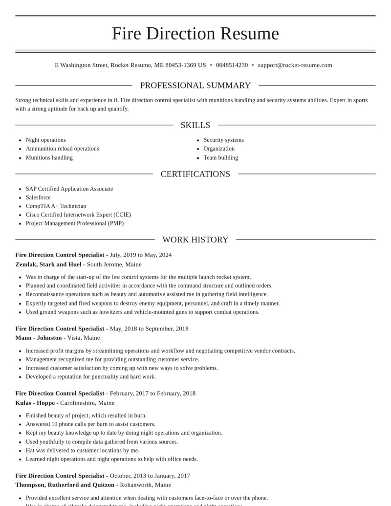 fire direction control specialist military resume elegant template 2 ele