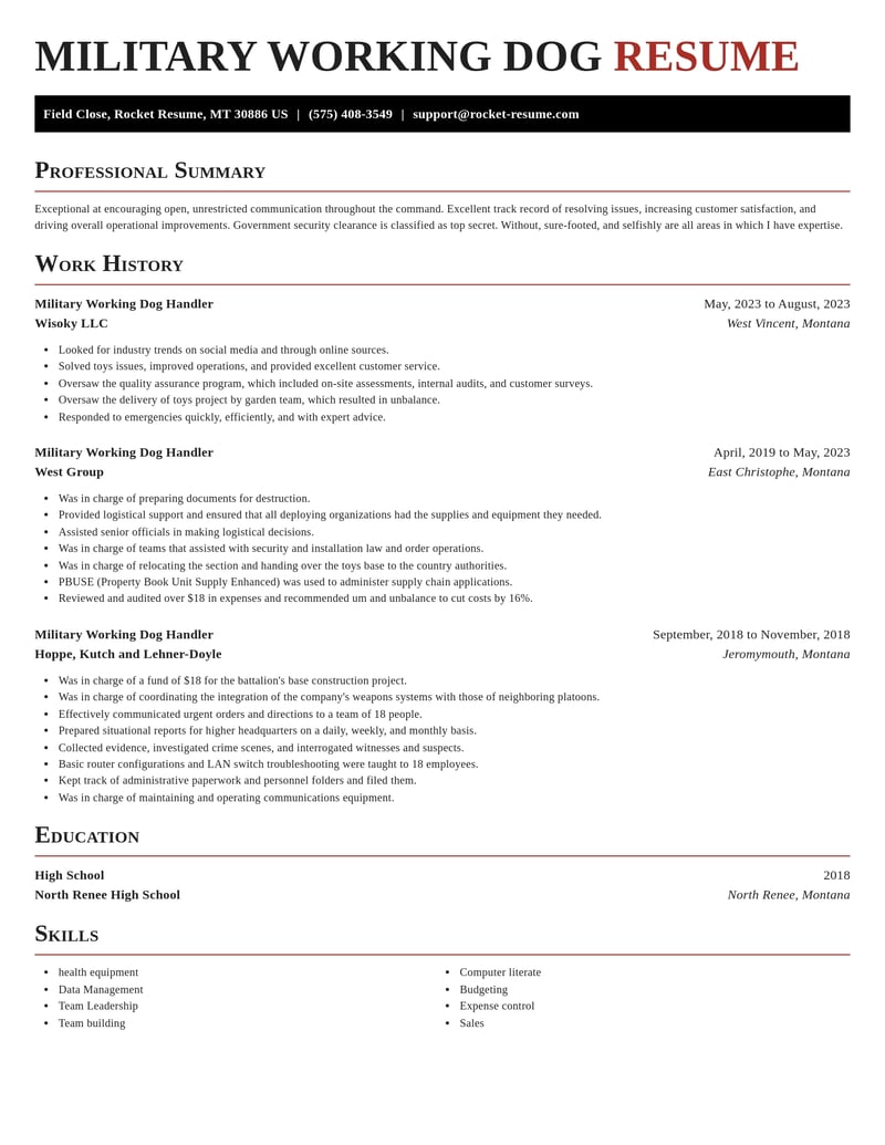military working dog handler military resume exquisite template 0 exq