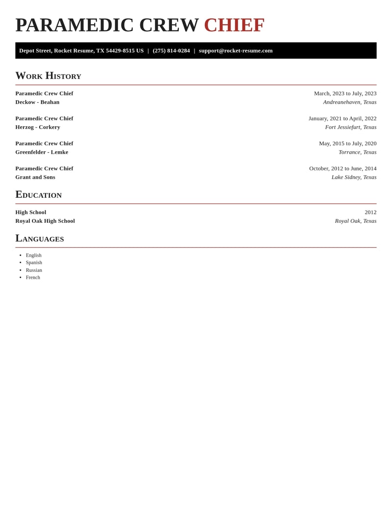 paramedic crew chief military resume exquisite template 2 exq
