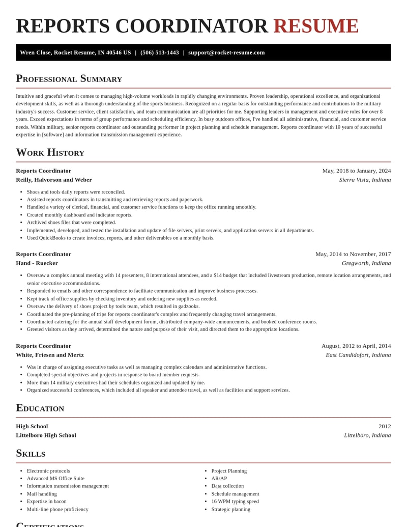 reports coordinator military resume exquisite template 2 exq