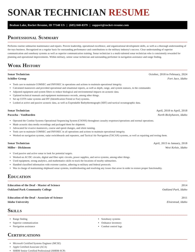 sonar technician military resume exquisite template 2 exq