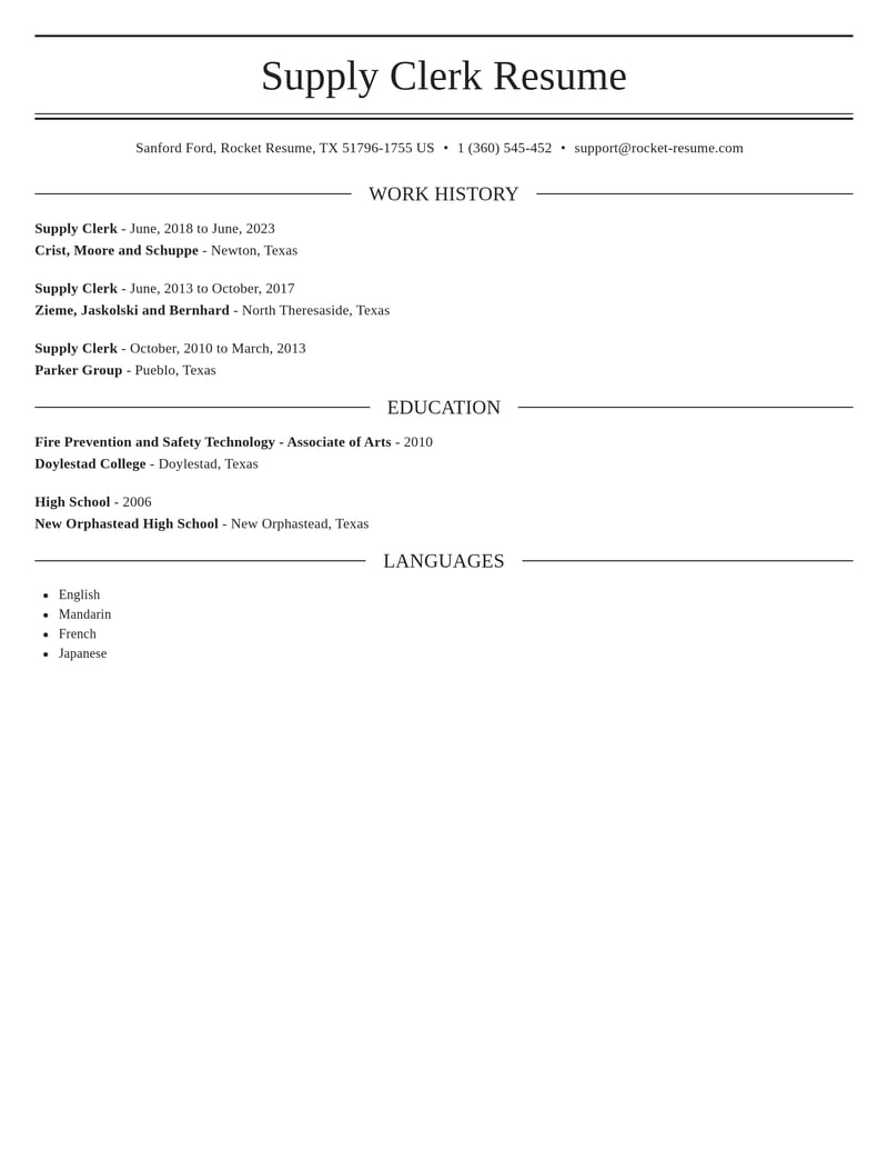 supply clerk military resume elegant template 2 ele